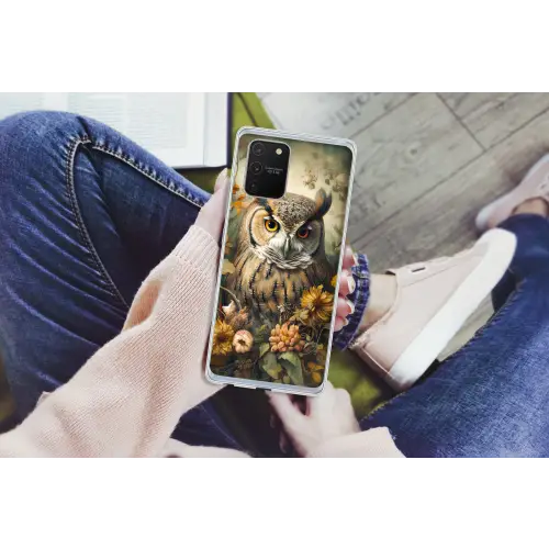 Uil - Vogels - Bloemen - Natuur Telefoonhoesje Samsung Galaxy S10 Lite klein -handS10Lite