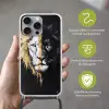 Leeuw - Gesplitst - Zwart - Lijn Hoesje iPhone 16 Pro Max met koord klein -sfeer2_NL