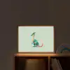 Staart - Dino - Minimalistisch - Blauw Light Box met batterij (Wandlamp kind) middel -sfeer1_kind