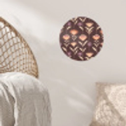 Elegant - Retro - Bruin Wandcirkel behangsticker klein 186 -sfeer4