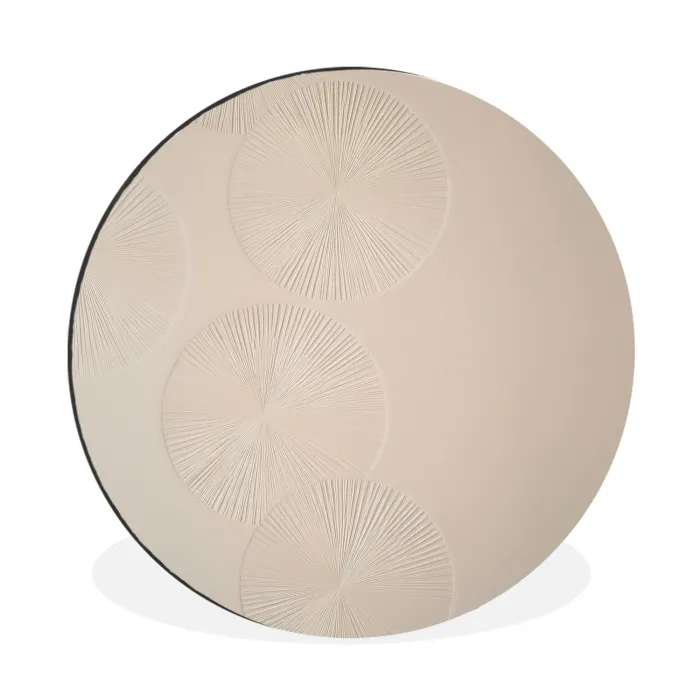 Japandi - Beige - Modern Wandcirkel aluminium klein -3d