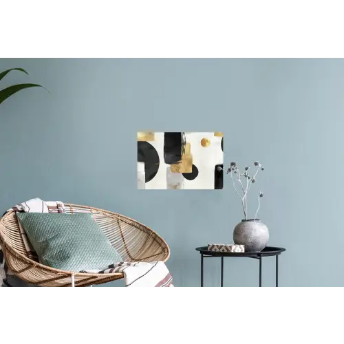 Goud - Rechthoeken - Cirkels - Abstract Muursticker klein -plant