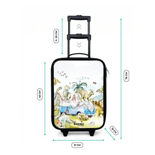 Busje met dino's Kinderkoffer - Zwart klein -productfoto_formaten