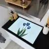 Tulpen - Blauw - Bladeren Inductie beschemer met haakjes klein -sfeer1