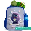 Paars Pluizig Vriendje met Madelief Kinderrugzak - Blauw middel -inhoud_NL
