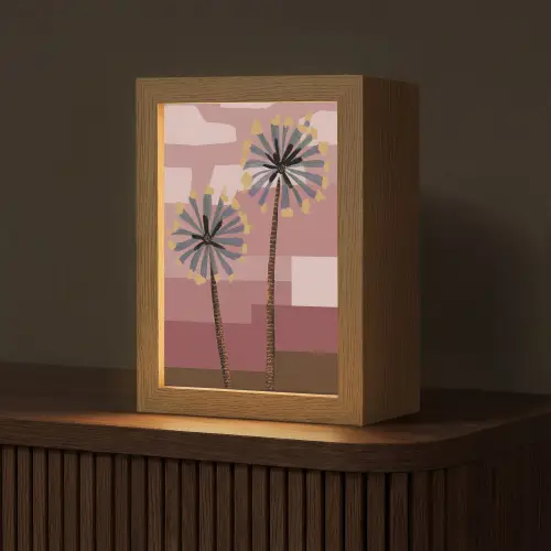 Illustratie - Bloemen - Vlakken - Abstract Light Box met kabel (Tafellamp) klein -z3d_website