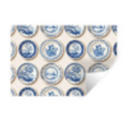 Borden - Bomen - Planten - Blauw Muursticker klein 286 -3d