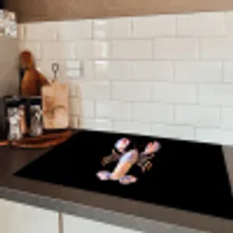 Kreeft - Roze - Zacht - Zwart Inductie beschermer vinyl 3mm klein -sfeer3