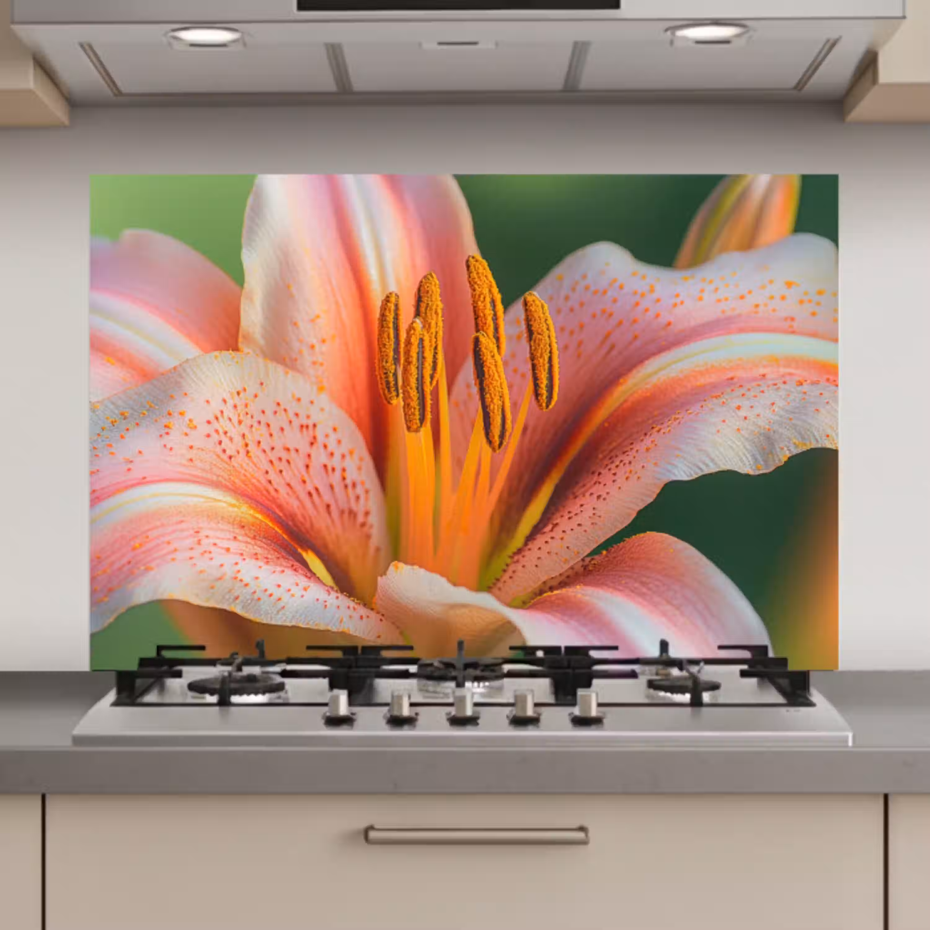 Lelie - Close up - Lichtroze keuken achterwand spatscherm klein -3d_website