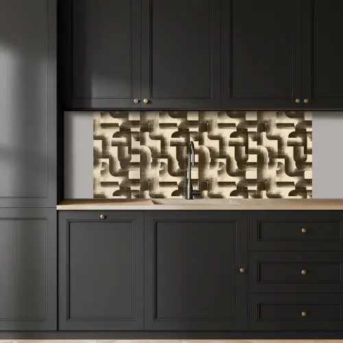 Abstract - Retro - Zwart keuken achterwand 2 middel 871 -sfeer1