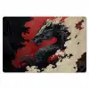 Zwarte draak - Rookwolken - Rood Placemat vinyl groot -zzsfeer1_Kitchenyeah-website