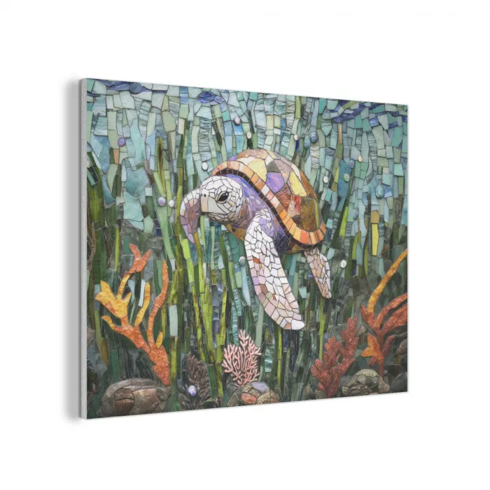 Schildpad - Zeewier - Mozaïek PET vilt klein -3d