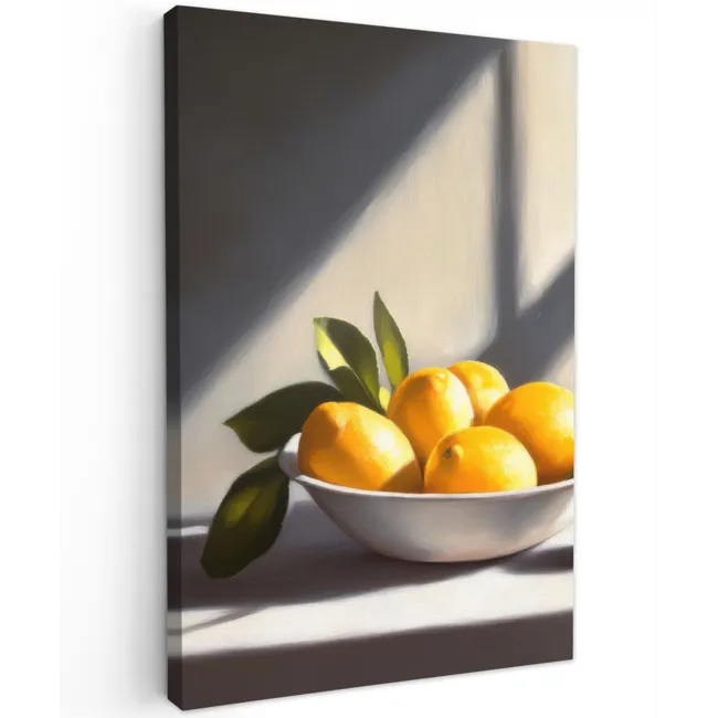 Citroenen - Stilleven - Geel Tuinposter op houten frame 2 cm dik klein -3d