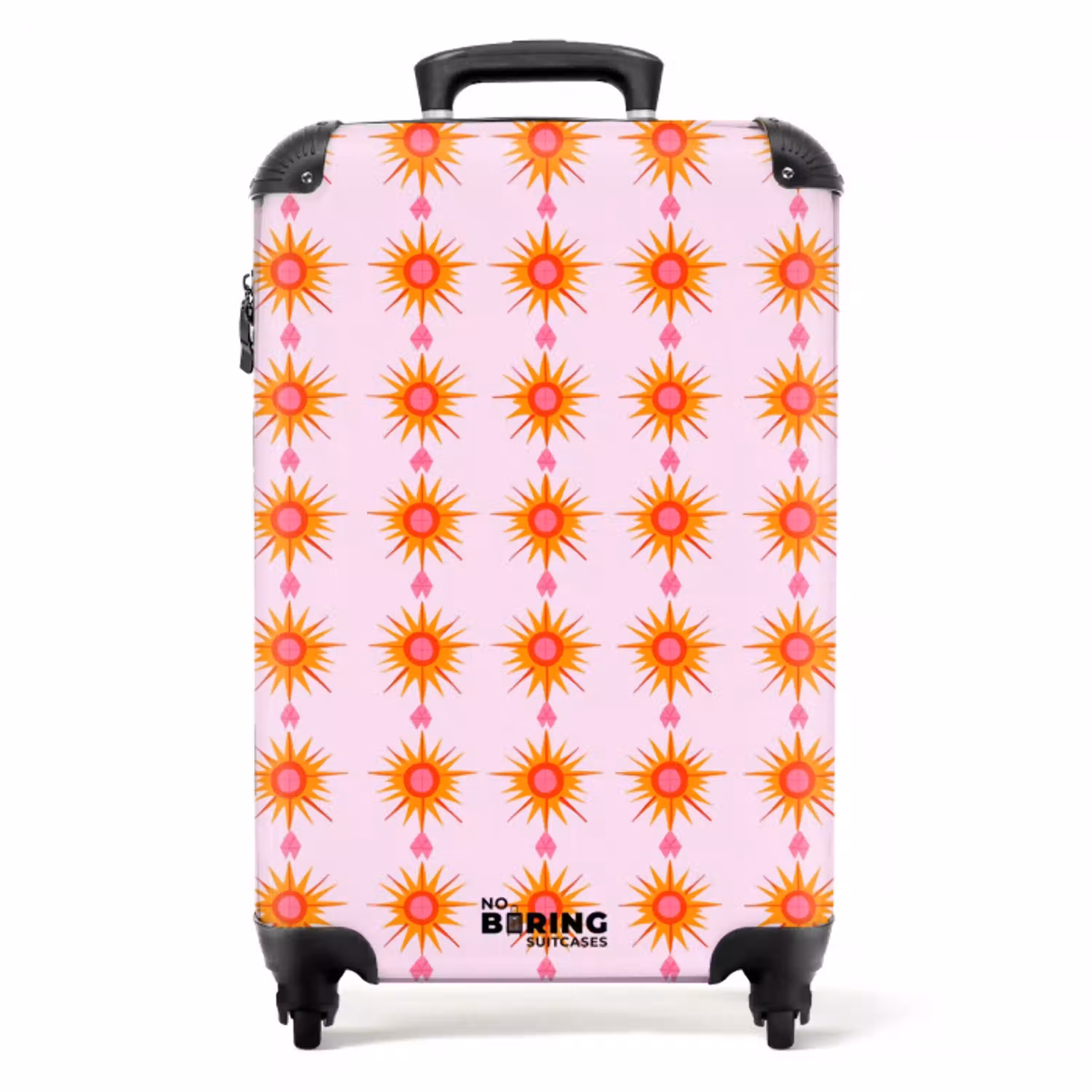 Zon - Motief - Roze NBS - Handbagage koffer - Volwassenen Unisex middel -productfoto_recht