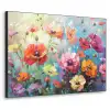 Bloemen - Kleurrijk - Waterverf - Natuur - Zomer Textielframe zwart klein -3d