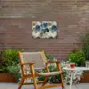 Bladeren - Abstract - Goud - Blauw Tuinposter op houten frame 2 cm dik klein -sfeer3