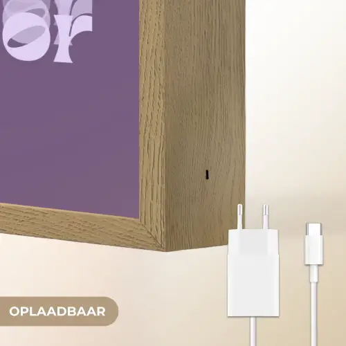 Mucho amor - Paars - Grafisch Light Box met batterij (Wandlamp) middel -USP_websiteoplaadbaarNL