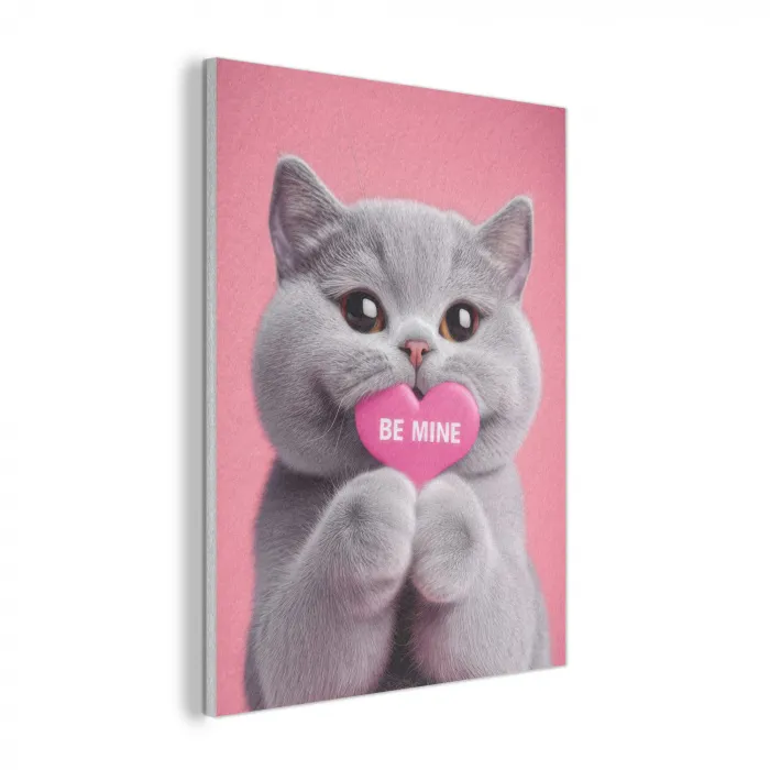 Kat - Valentijn - Roze - Liefde PET vilt klein -3d