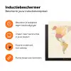 Wereldkaart - Realistisch - Beige Inductie beschermer vinyl 3mm klein -zzzzzzz-td-ups