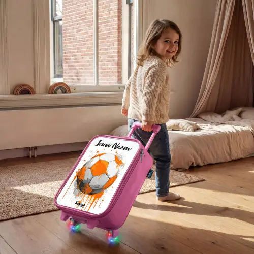 Voetbalvibes - Verf - Oranje Kinderkoffer - Roze klein -sfeer1
