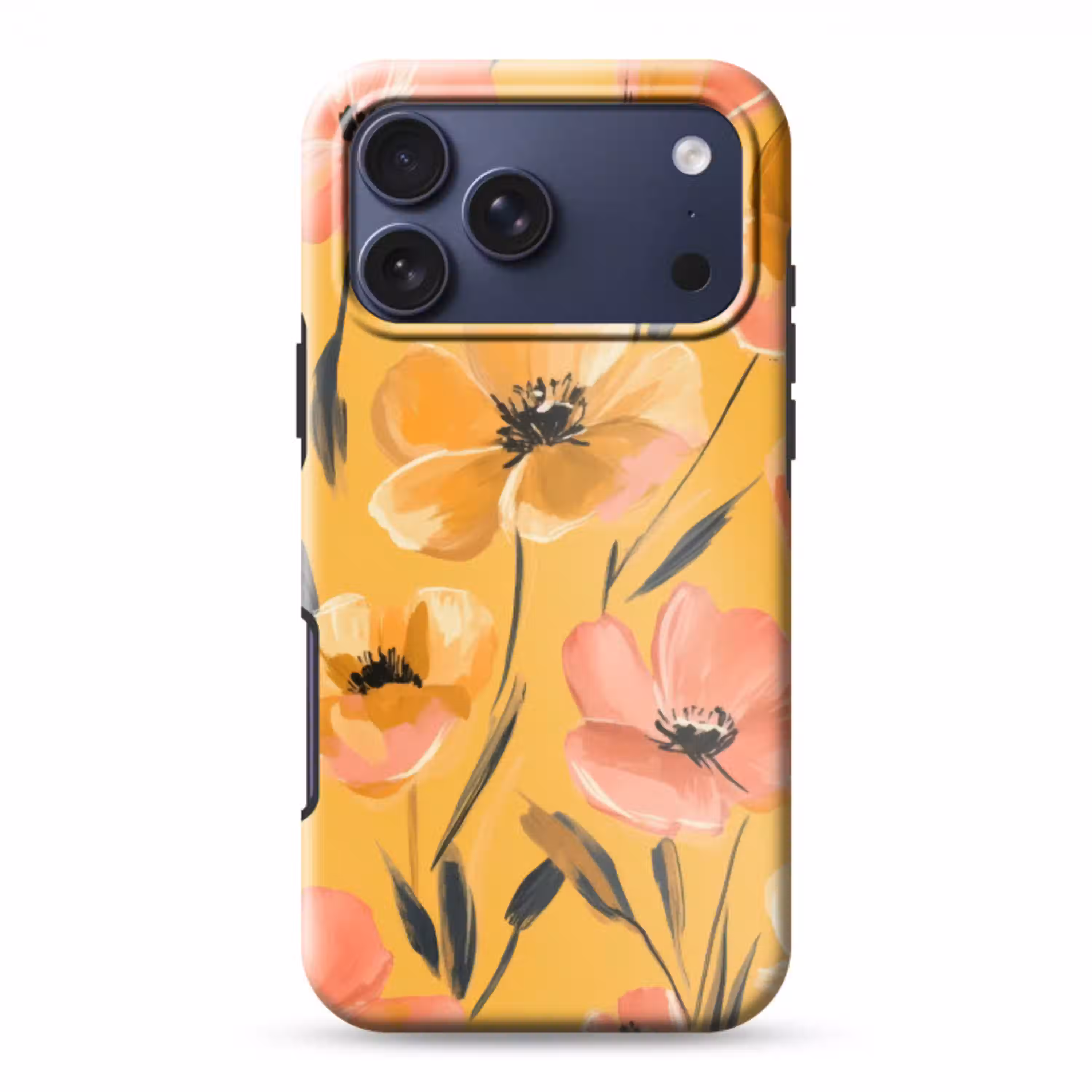 Bloemen - Geschilderd - Geel Toughcase MagSafe Apple iPhone 17 Pro Max klein -3d