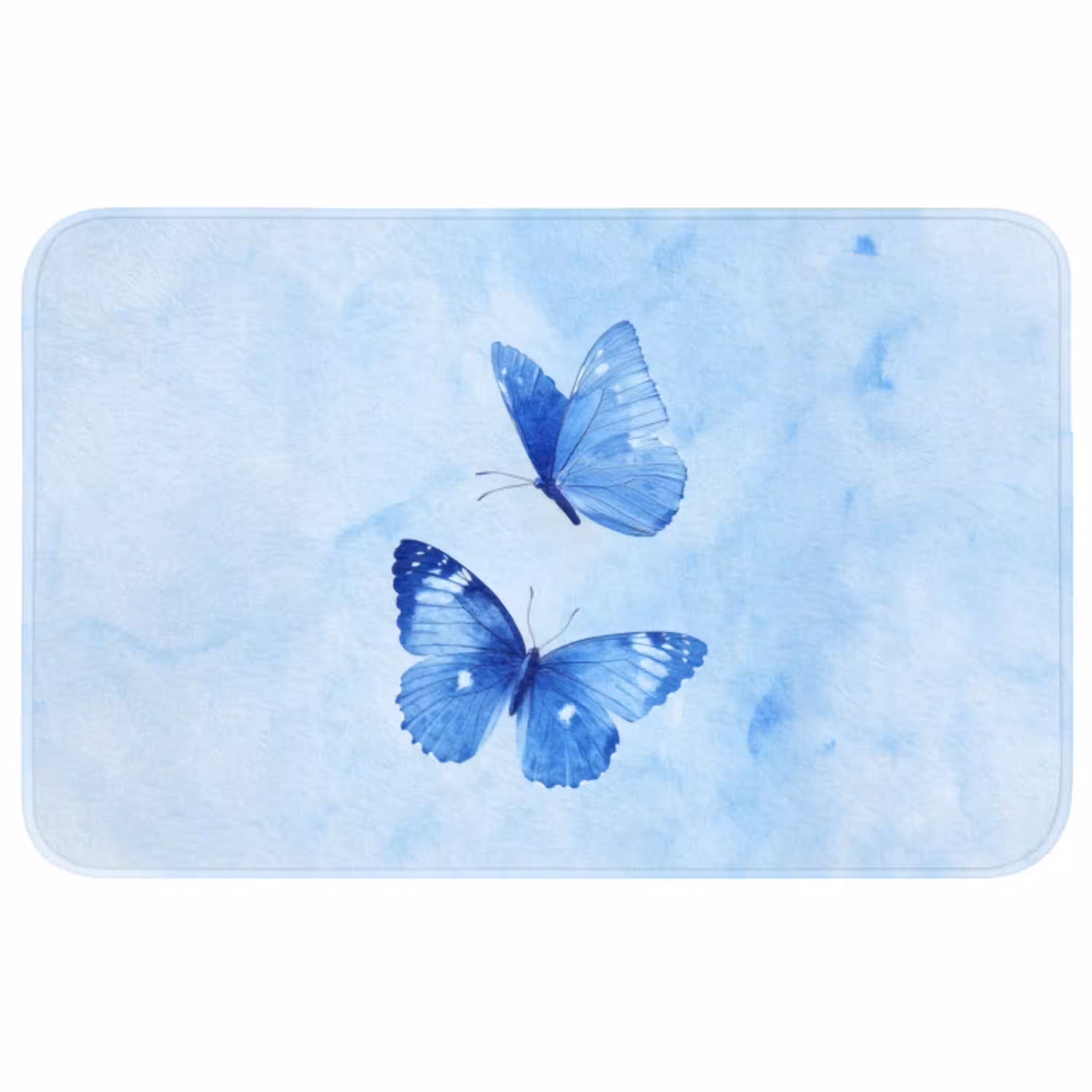 Vlinders - Sierlijk - Blauw WCmat middel -3d