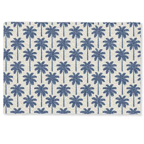 Symmetrisch - Palm - Blauw Deurmat klein 898 -zkaufland3d