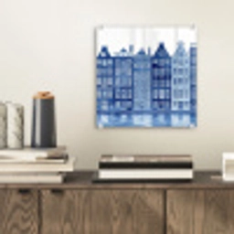 Aquarel - Grachtenpanden - Delfts - Blauw plexiglas 5mm klein -sfeer1