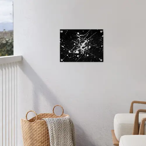 Verfspatten - Wit - Abstract - Explosie tuinposter los doek klein -sfeer8