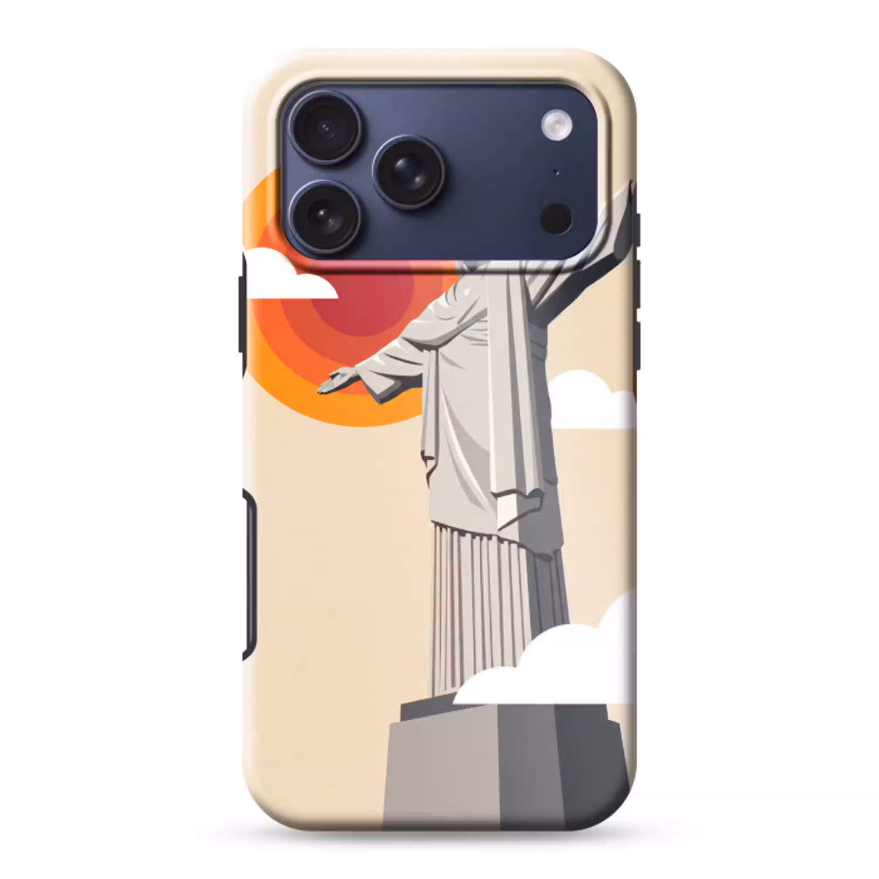 Monument - Stad - Zonsondergang - Minimalistisch - Oranje Toughcase MagSafe Apple iPhone 17 Pro Max klein -3d