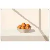 Mand - Fruit - Minimalistisch - Oranje tuinposter los doek groot -3d