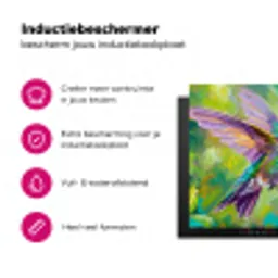 Kolibrie - Bloemen - Natuur - Kleurrijk Inductie beschermer vinyl 3mm klein -wsfeer2_website