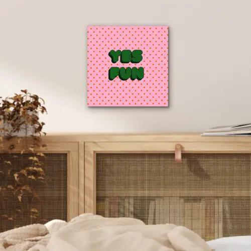 Yes fun - Groen - Roze - Stippen aluminium wit klein -sfeer3