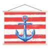 Anker - Verfspatten - Rood - Blauw textielposter latten blank klein -3d