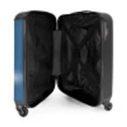 Blauwe auto met roze vlammen NBS - Handbagage koffer - Kinderen Unisex middel -binnenkant