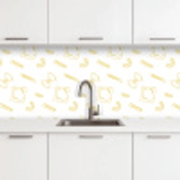 Pasta - Geel - Wit - Patroon keuken achterwand 2 middel -3d