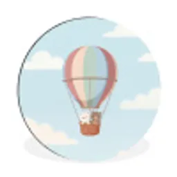Luchtballon - Beren - Pastel Wandcirkel aluminium klein -3d