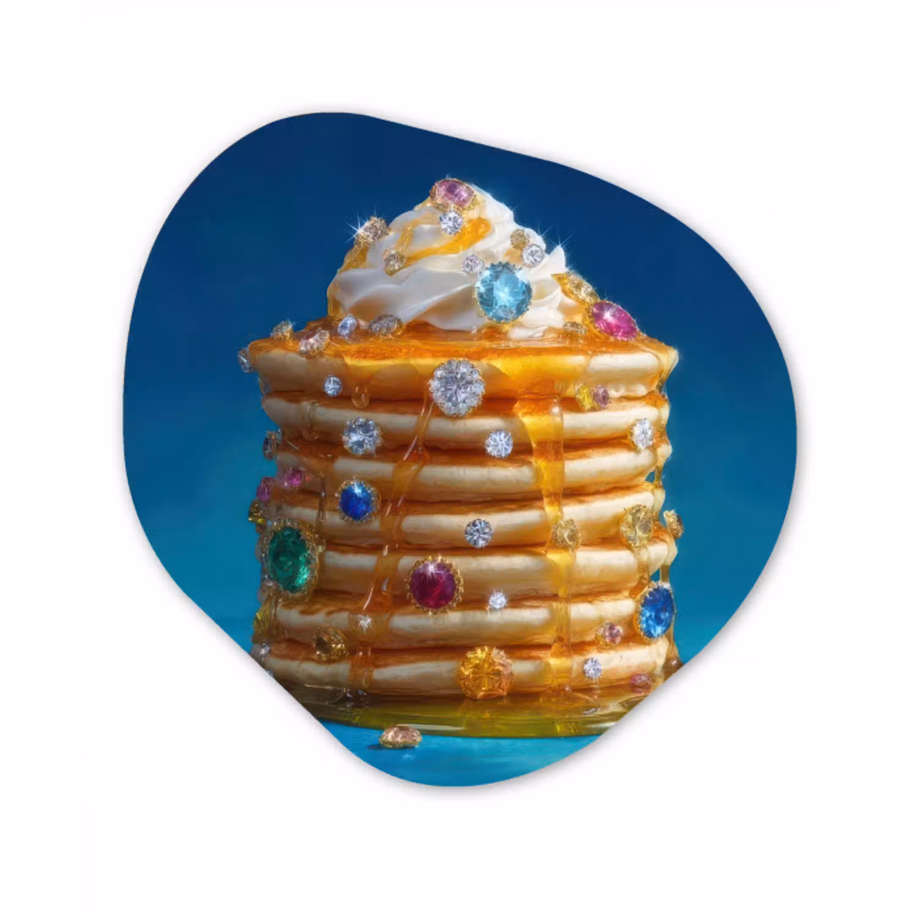 Pannenkoeken - Steentjes - Glitter - Slagroom Wandcirkel Organisch Plexiglas middel -3d