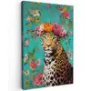 Luipaard - Bloemen - Kroon canvas 2cm klein -z3d
