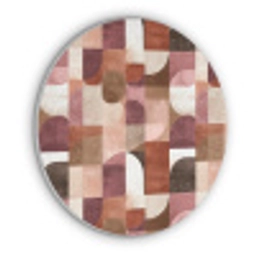 Geometrie - Modern - Retro Akoestische PET Vilt - Rond klein 838 -3d