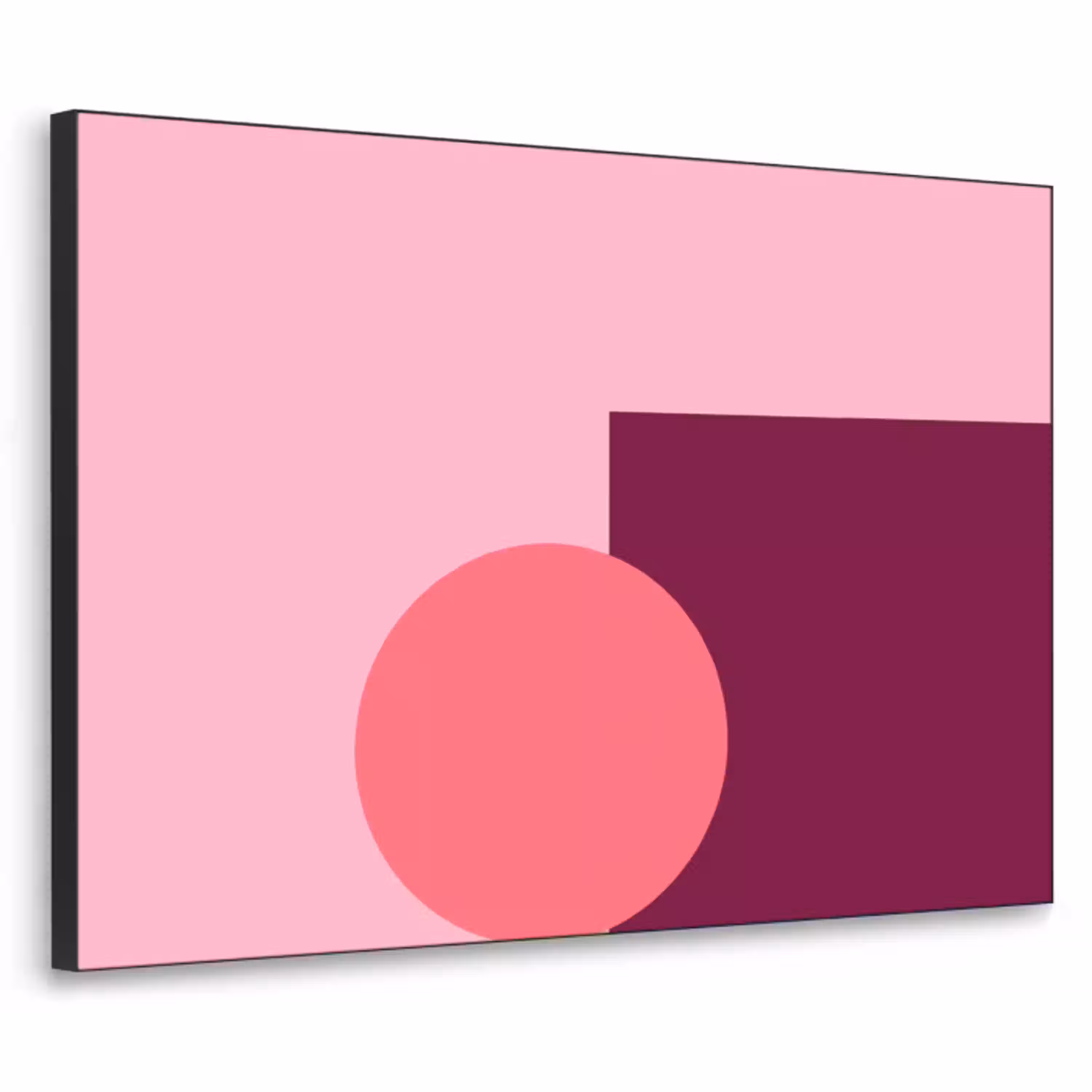 Abstract - Vormen - Roze - Modern - Design Textielframe zwart klein -3d