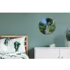 Kat - Vrouw - Bloemen - Huis Wandcirkel aluminium klein -slaapkamer
