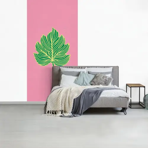 Blad - Groen - Illustratie - Minimalistisch fotobehang vinyl groot -slaapkamer