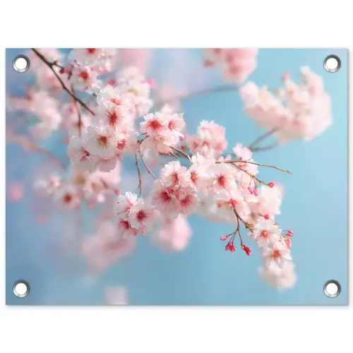 Takken - Bloesems - Roze tuinposter los doek klein -3d