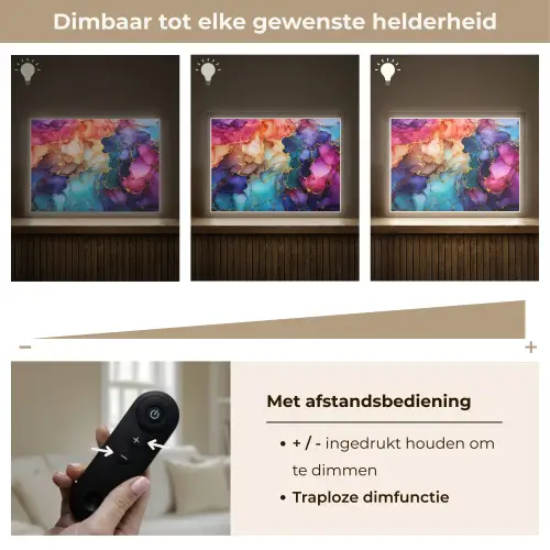 Marmer - Kleurrijk - Kleuren - Abstract Light Box met batterij (Wandlamp) middel -USP_dimbaarNL