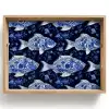 Vissen - Bloemen - Blauw Dienblad Rechthoek middel 911 -z3d_shopping