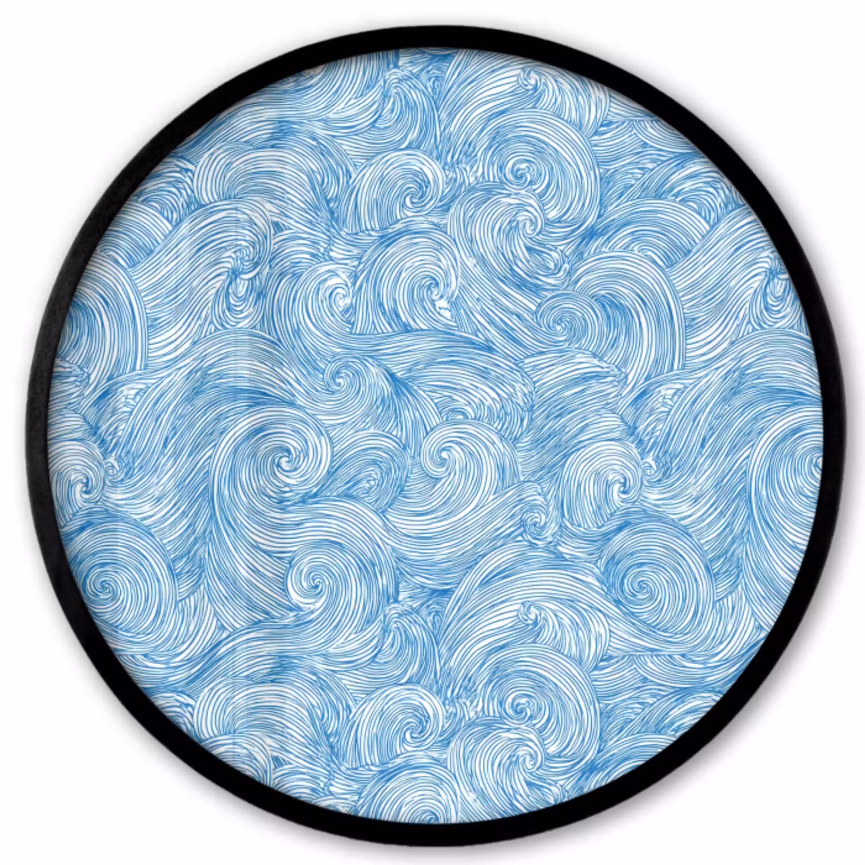 Blauw - Wit - Spiraal - Golven - Lijnen Fotolijst rond zonder passe partout klein 856 -3d