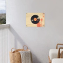 Vinylplaat - Zwart - Verfspatten - Retro tuinposter los doek klein -sfeer8