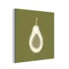 Avocado - Minimalistisch - Illustratie - Groen aluminium wit klein -3d