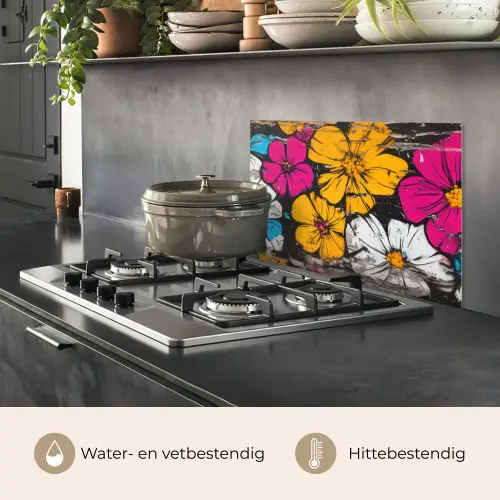 Street Art - Bloemen - Mix keuken achterwand spatscherm klein -usp_NL